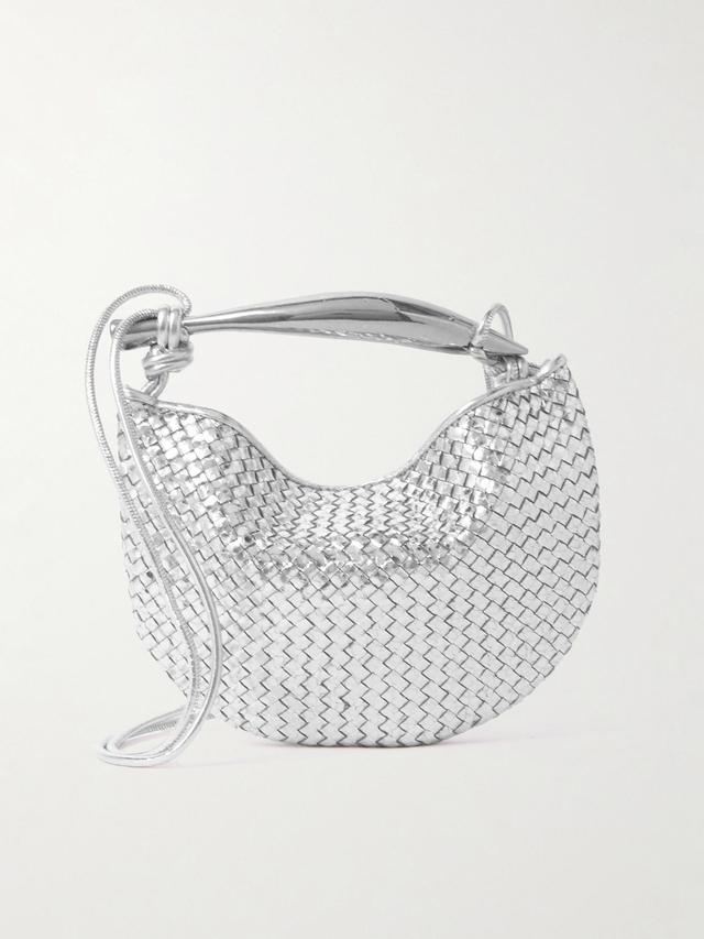 BOTTEGA VENETA Sardine Mini Intrecciato Metallic Leather Shoulder Bag Product Image