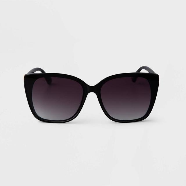 Womens Oversized Cateye Sunglasses - A New Day Black Product Image