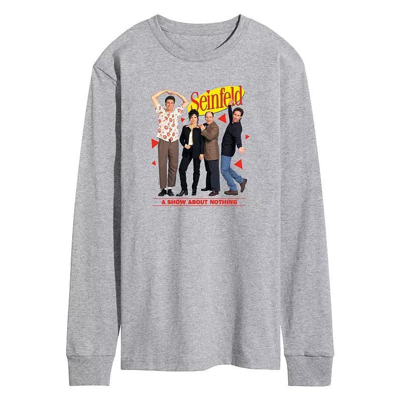 Mens Seinfeld A Show About Nothing Long Sleeve Graphic Tee Grey Gray Product Image