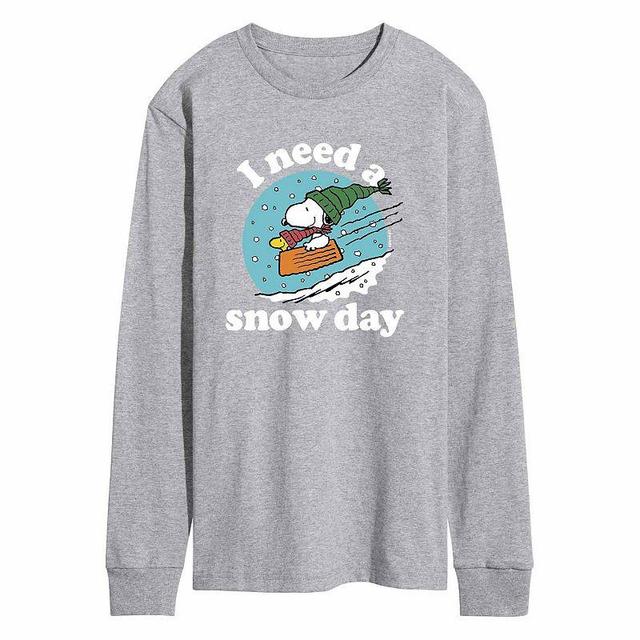 Mens Peanuts Snow Day Tee Grey Grey Product Image