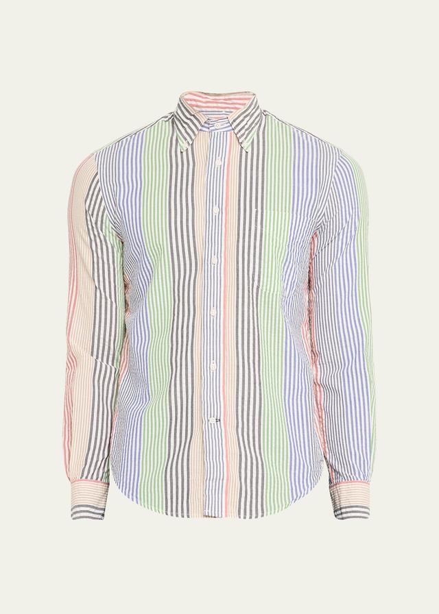 Mens Multi-Stripe Cotton Seersucker Shirt Product Image