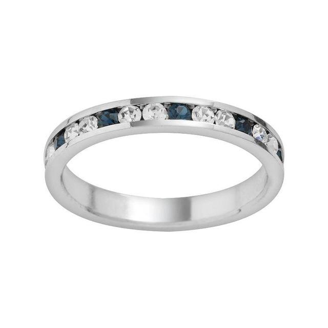 Traditions Jewelry Company Sterling Silver Crystal Eternity Ring, Womens Blue Product Image