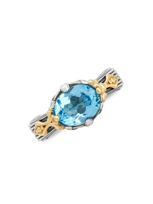 Womens Delos 2.0 Prism 18K Gold, Sterling Silver & Blue Topaz Ring Product Image