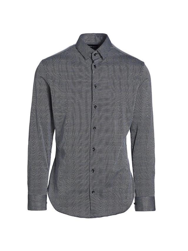 Mens Jacquard Cotton-Blend Button-Front Shirt Product Image