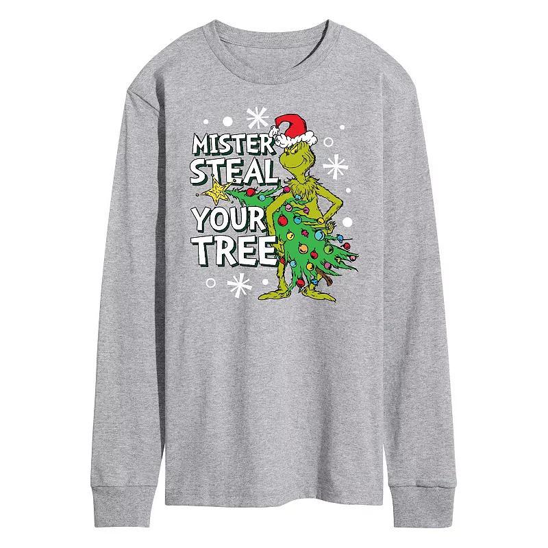 Mens Dr. Seuss Grinch Mister Steal Your Tree Long Sleeve Tee Product Image