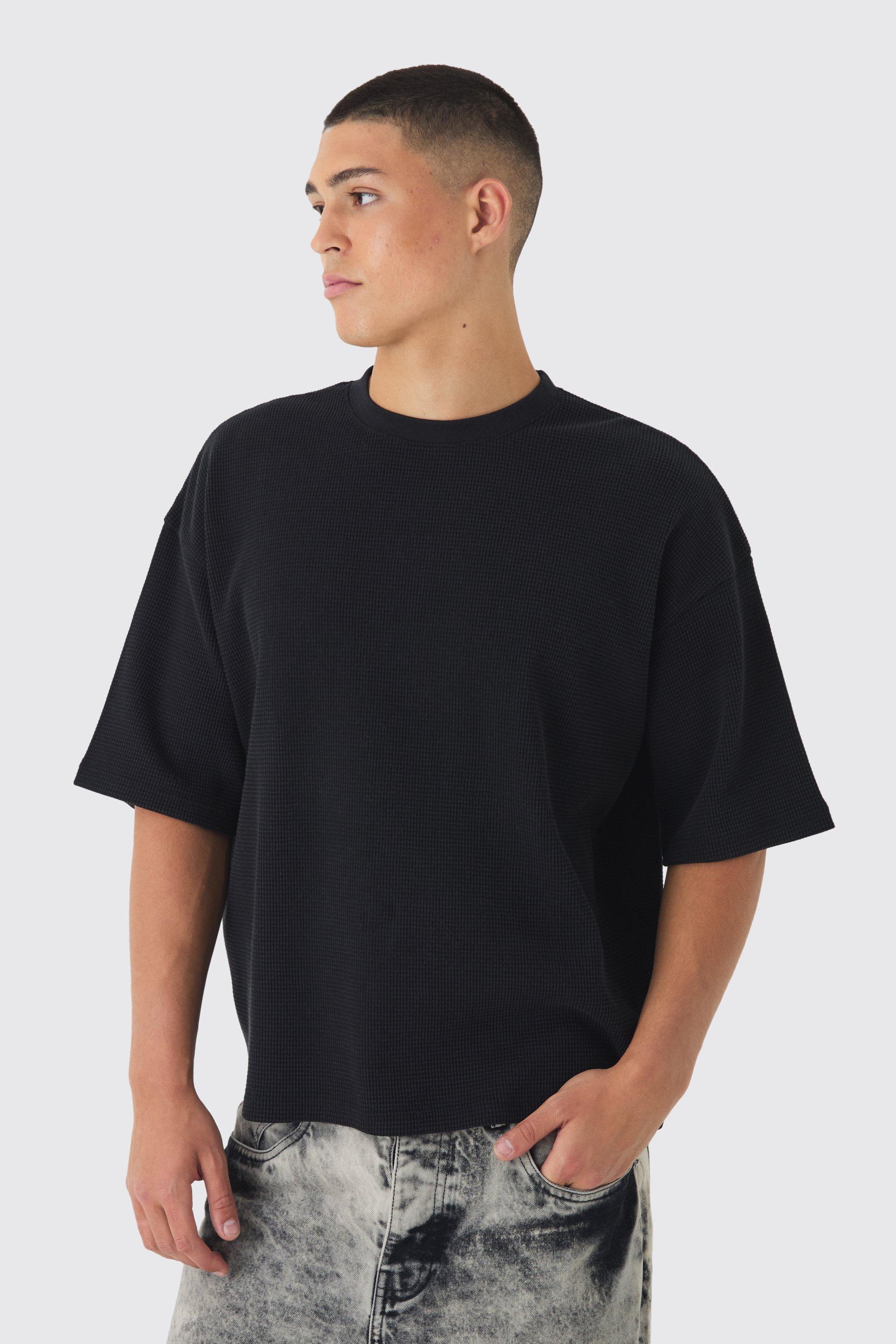 Oversized Boxy Waffle T-shirt | boohooMAN USA product image