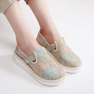 Lace Platform Slip-Ons Product Image