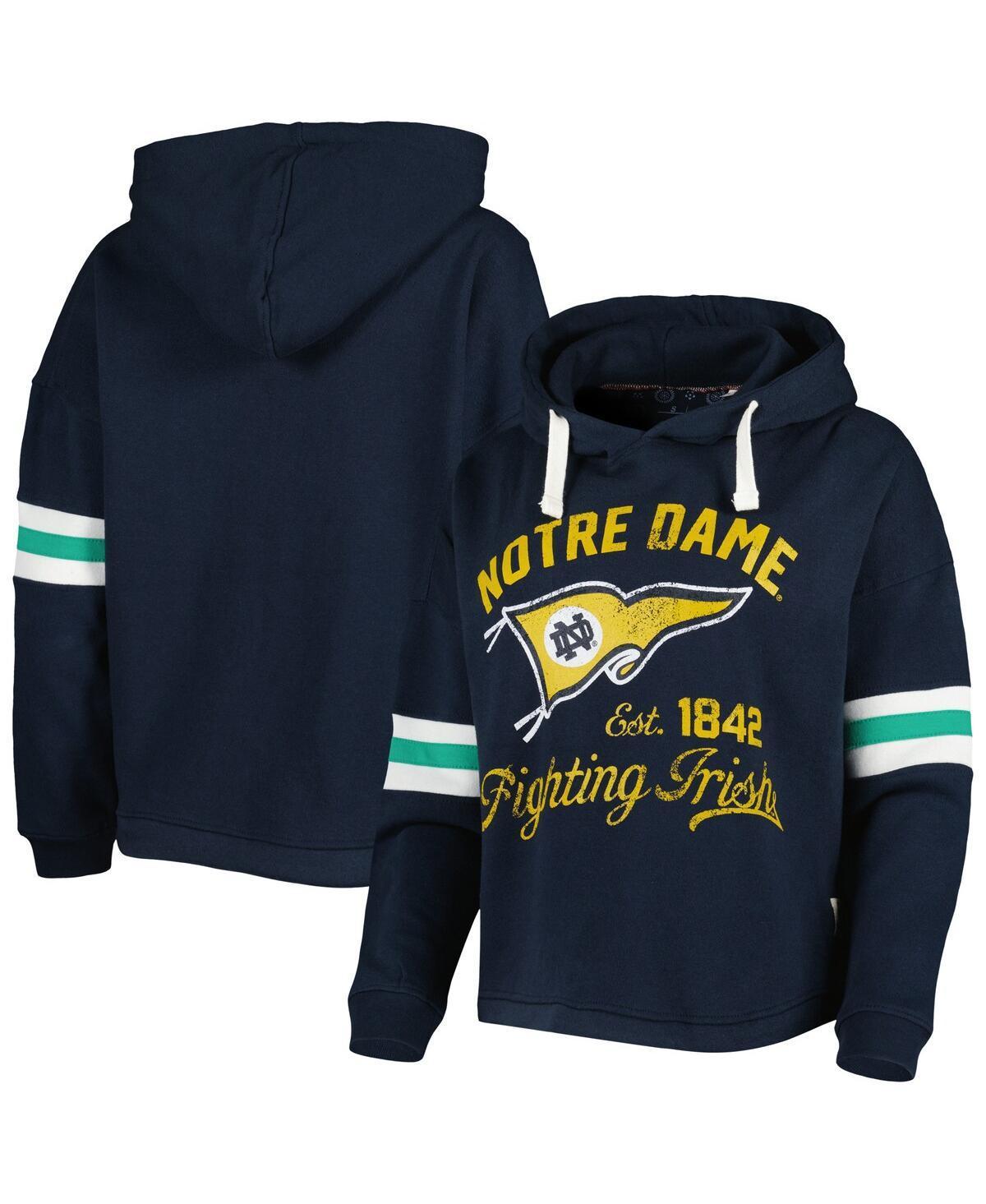 Womens Pressbox Notre Dame Fighting Irish Super Pennant Pullover Hoodie Blue Product Image