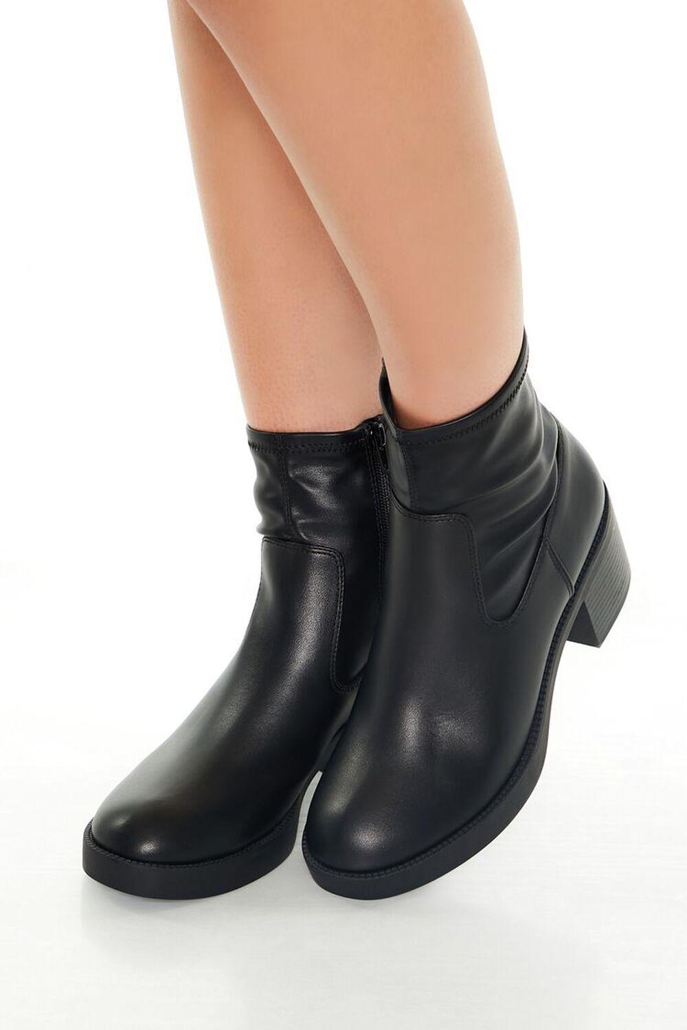 Faux Leather Block Booties | Forever 21 Product Image