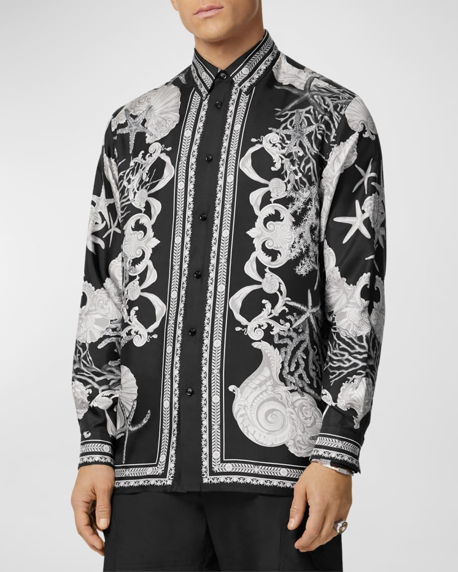 Men's Printed Silk Button-Down Shirt Product Image