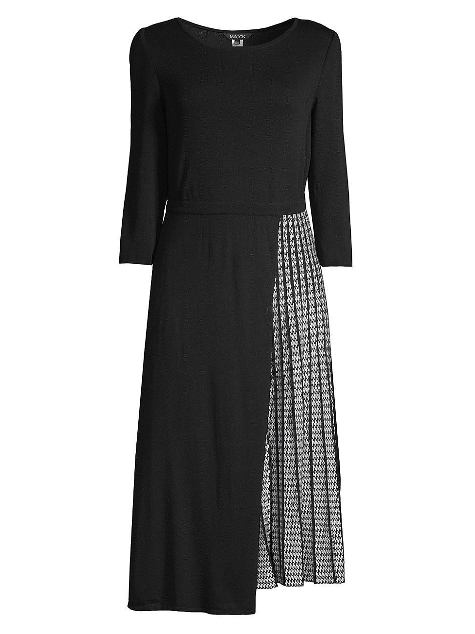 Womens Pleated Soft Knit Midi-Dress Product Image