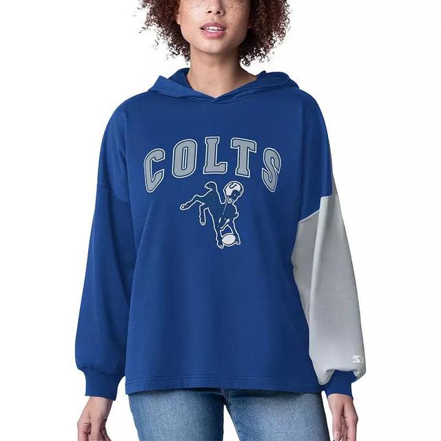 Womens Starter Royal Indianapolis Colts Power Move Long Sleeve Pullover Hoodie Product Image