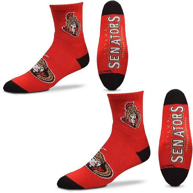 Womens For Bare Feet Ottawa Senators Quarter-Length Socks Two-Pack Set Product Image