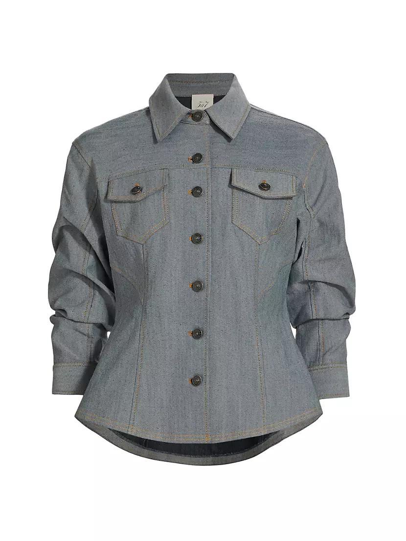 Canyon Scrunched-Sleeve Denim Jacket Product Image