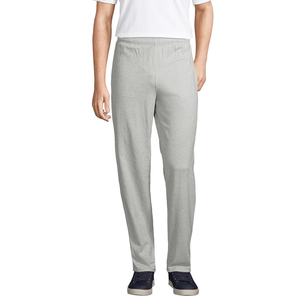 Big & Tall Lands End Jersey Knit Pants, Mens Grey Product Image