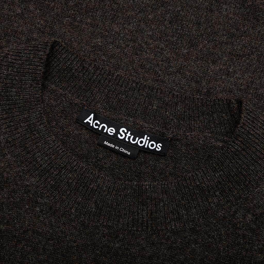 Wool Crew Neck Sweater - Grey/Brown Male Product Image