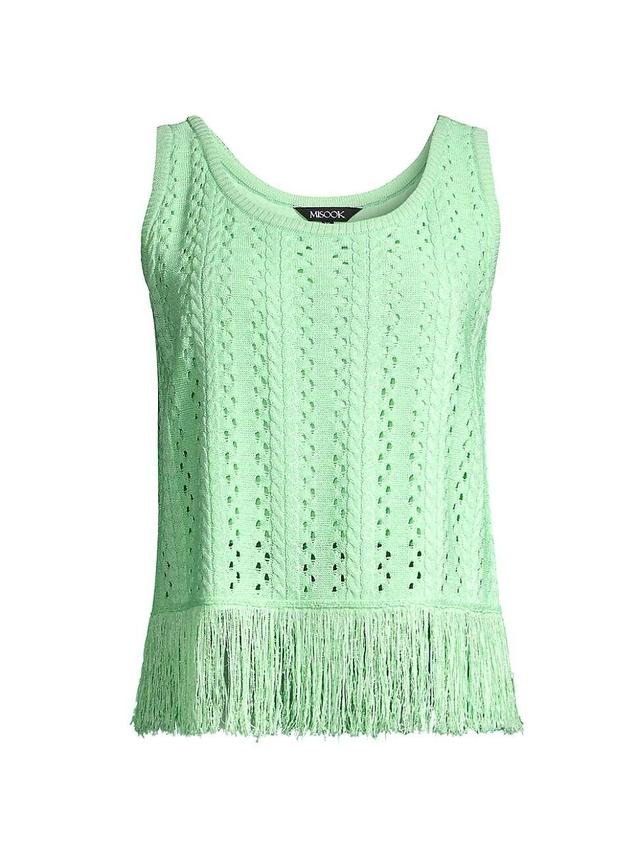 Misook Pointelle Fringe Sweater Tank Product Image