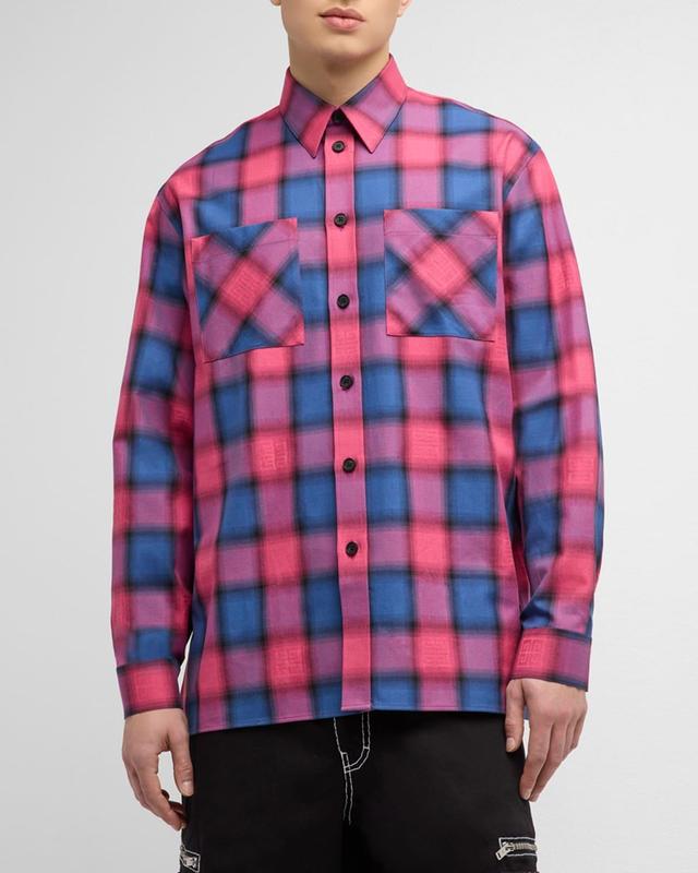 Mens Oversized Plaid Sport Shirt Product Image