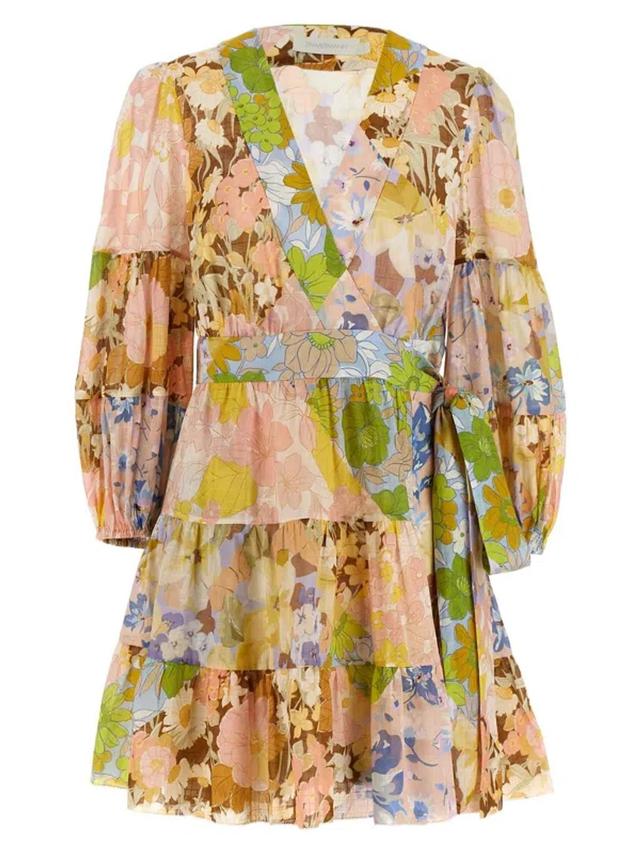 ZIMMERMANN Pop Wrap Dresses Multicolor In Patch Floral Product Image