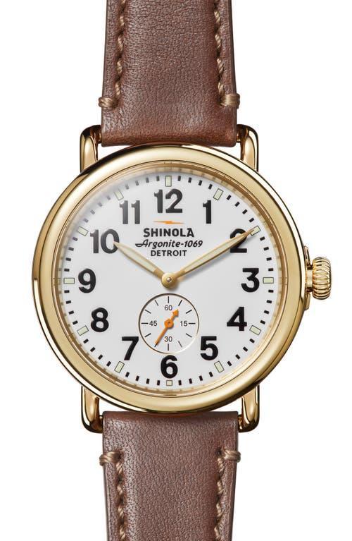 Shinola The Runwell Sub Second Leather Strap Watch, 41mm Product Image