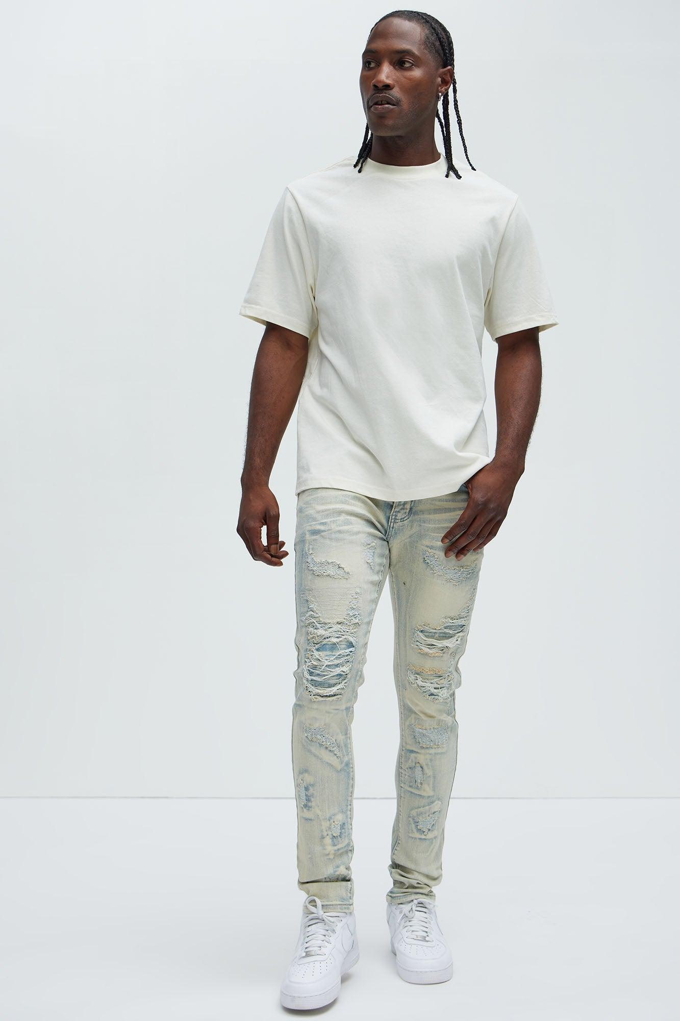 Above It All Ripped Stacked Skinny Jeans - Light Wash Product Image