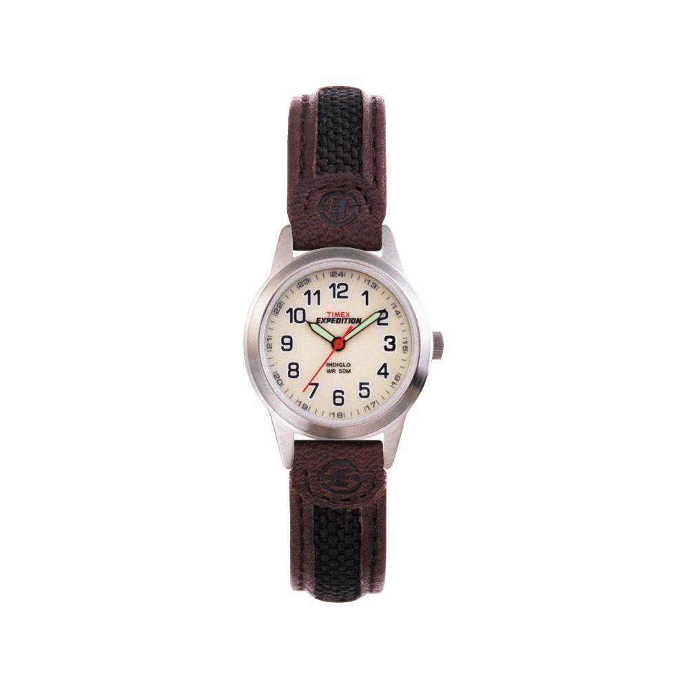 Womens Timex Expedition Field Watch with Nylon/Leather Strap - Silver T41181JT Product Image