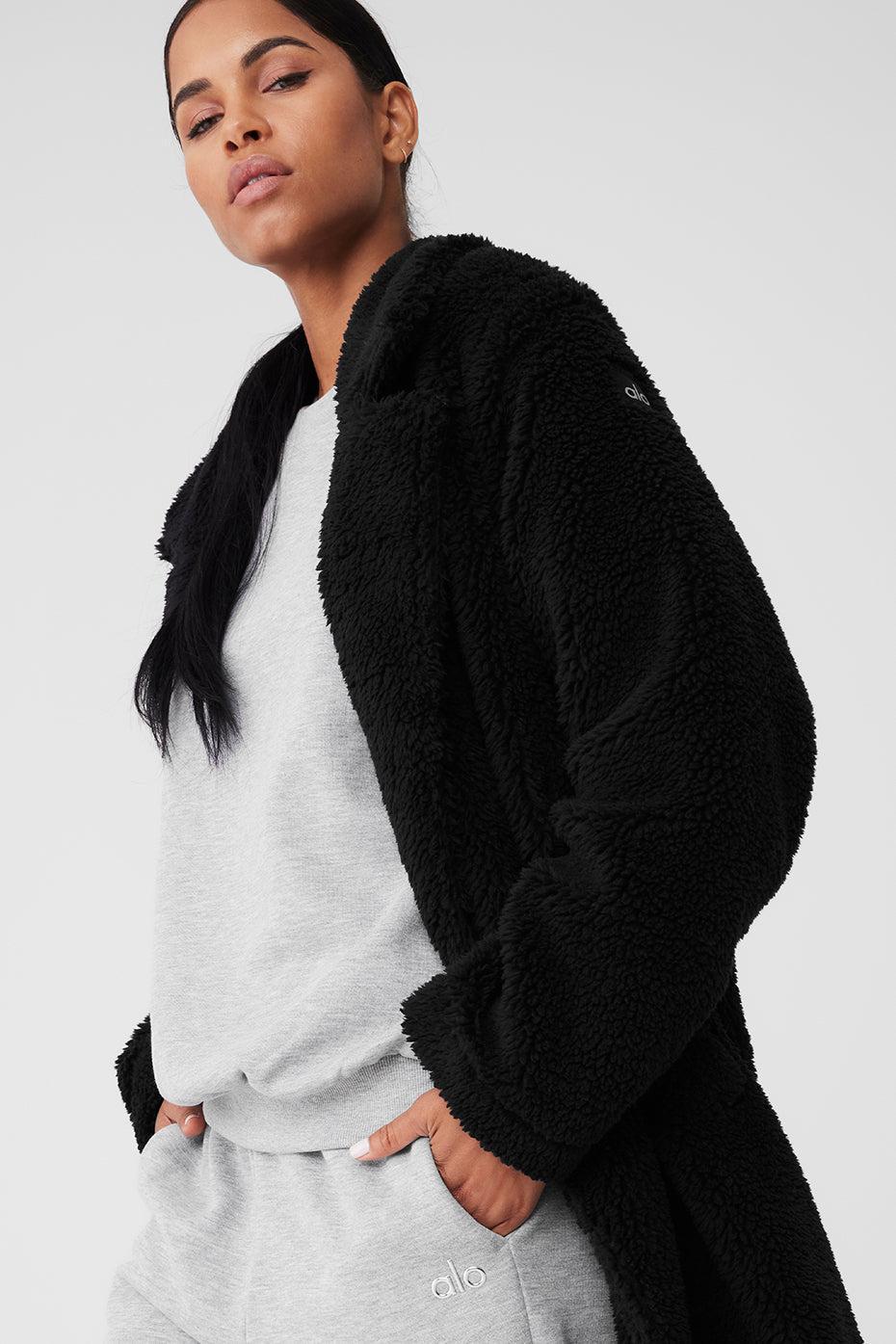 Oversized Sherpa Trench - Black Female Product Image