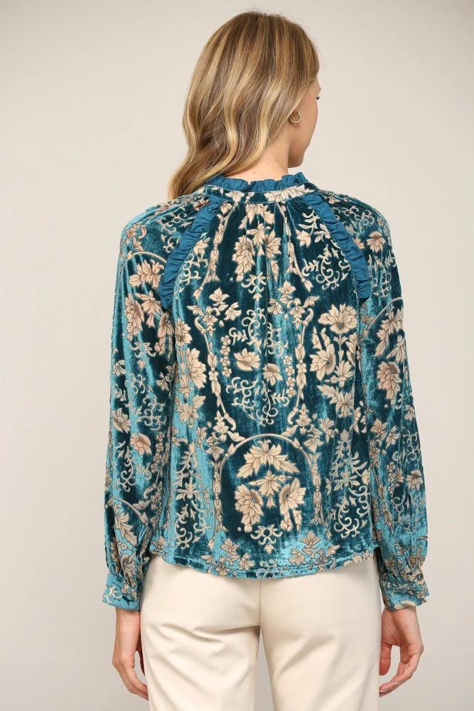 Burnout Velvet Blouse Product Image