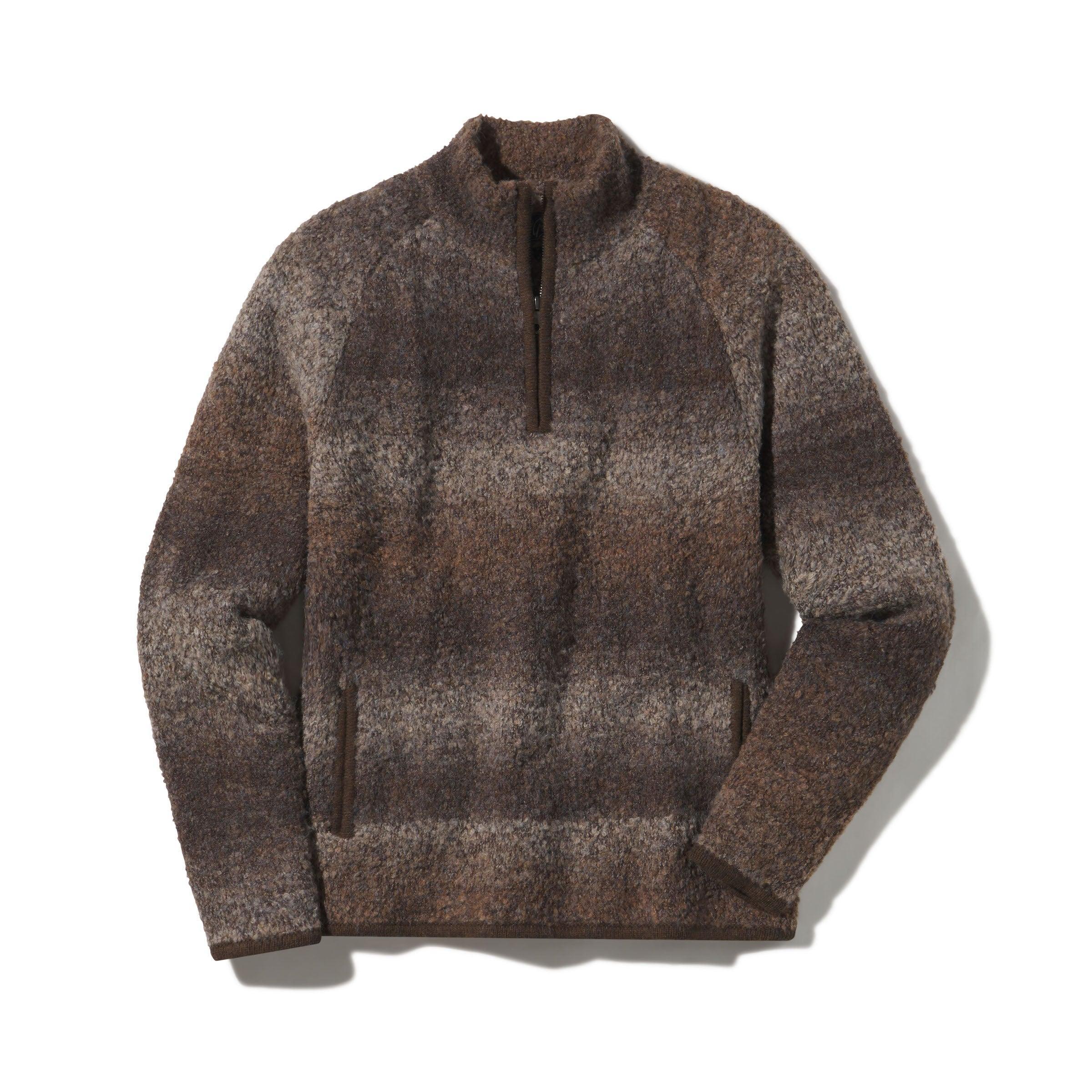 Ambassador Boucle Half Zip Sweater - Brown Product Image