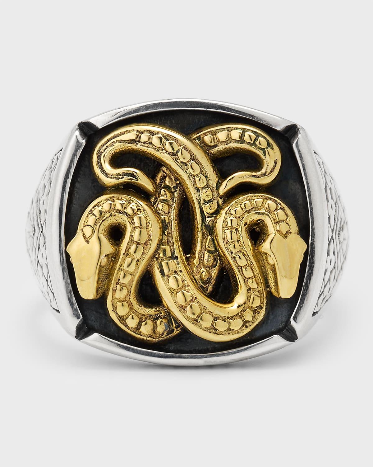 Mens Two-Tone Serpent Statement Ring Product Image