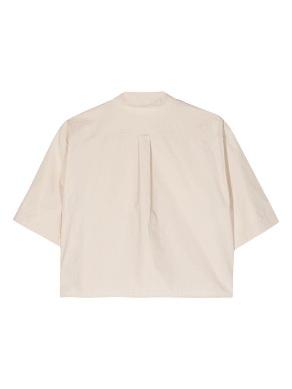 TOTÊME Organic Cotton Cropped Shirt In Neutrals Product Image