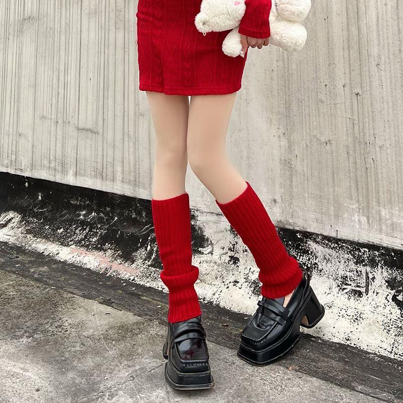 Ribbed Knit Leg Warmers Product Image