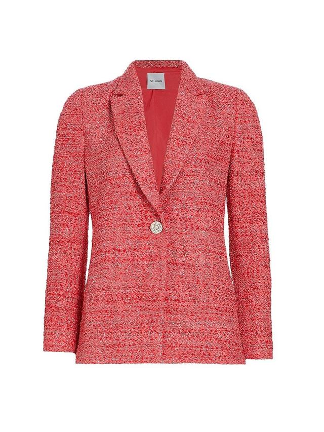 Womens Textured Metallic Tweed Jacket Product Image