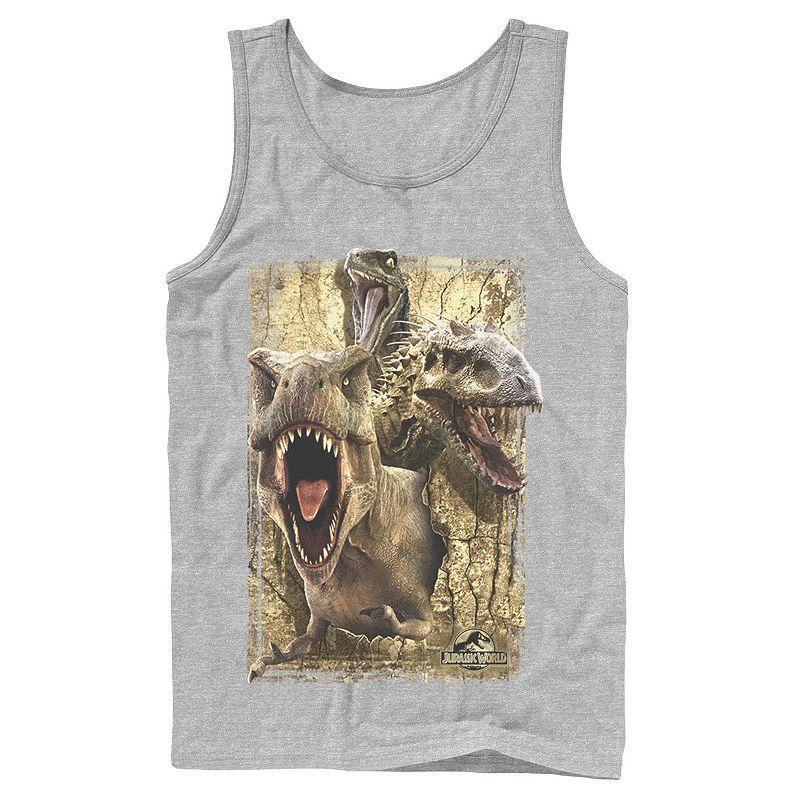 Mens Jurassic World T-Rex Indominus Rex & Raptor Tank Top Product Image