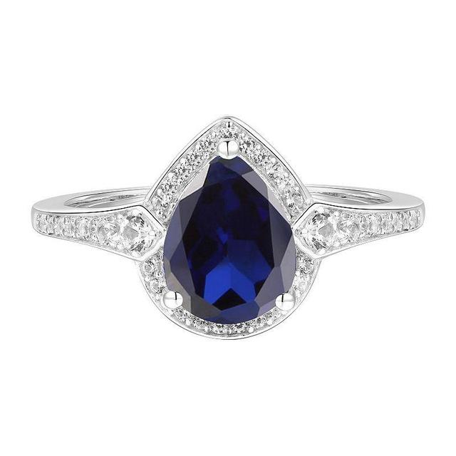 Sterling Silver Lab-Created Sapphire Ring, Womens Product Image