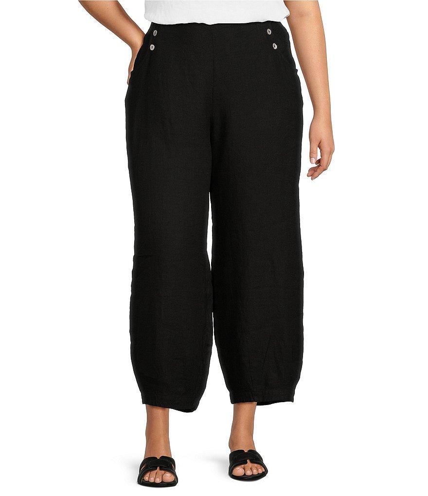 Bryn Walker Plus Size Genie Light Linen Balloon Pull-On Cropped Pants Product Image