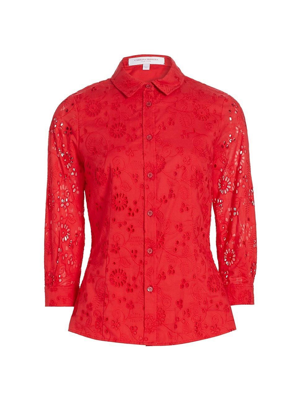 Womens Icon Cotton Eyelet Blouse Product Image