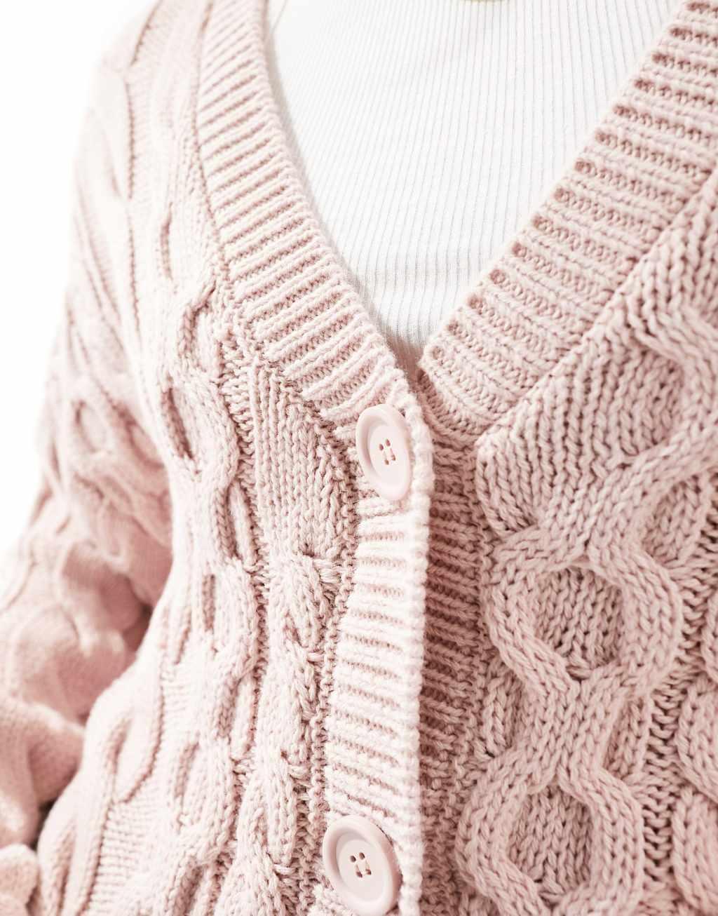 ASOS DESIGN oversized cable cardigan Product Image