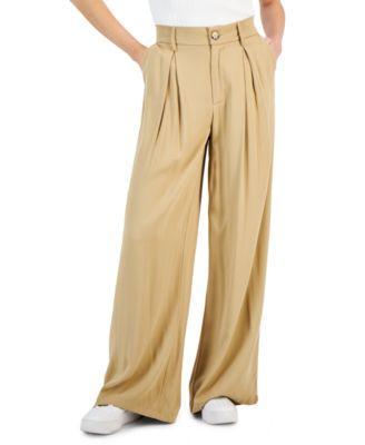 Women's Pleat-Front Wide-Leg Soft Pants Product Image