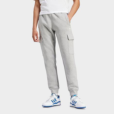 adidas Originals Mens adidas Originals Trefoil Essentials Cargo Pants - Mens Medium Grey Heather/White Product Image