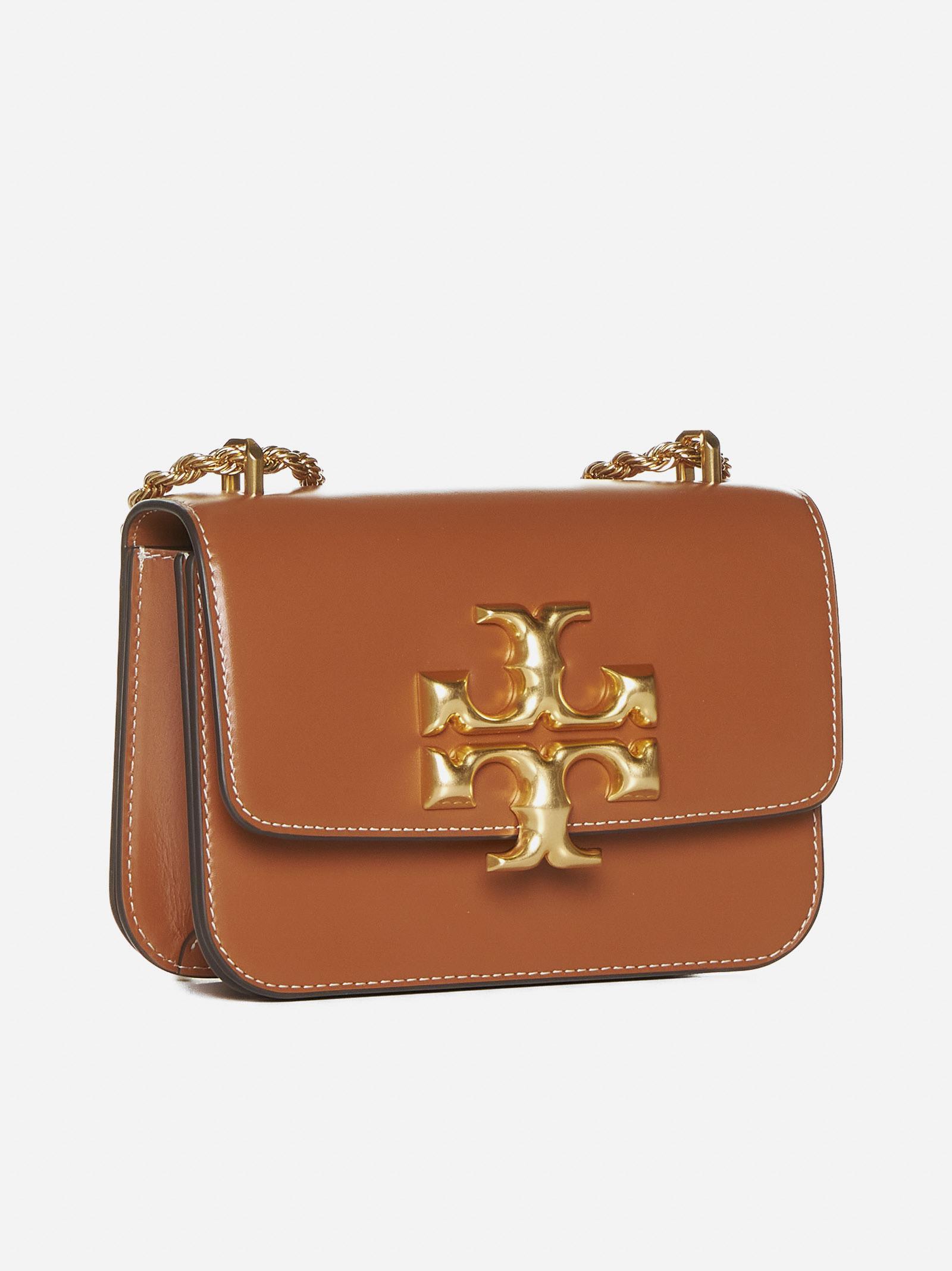 TORY BURCH Eleanor Small Leather Shoulder Bag In Whiskey Product Image