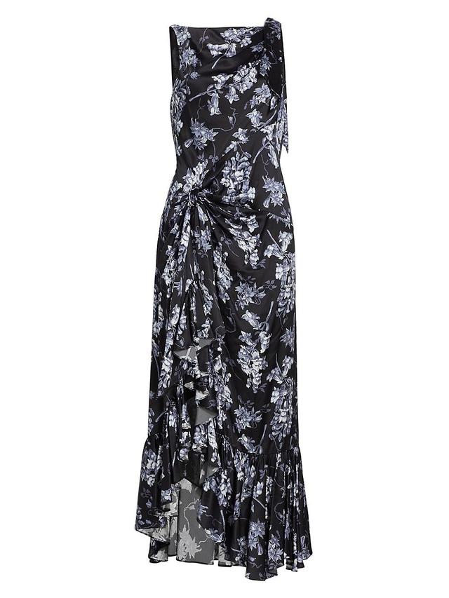 Womens Anwen Floral Silk Midi-Dress Product Image