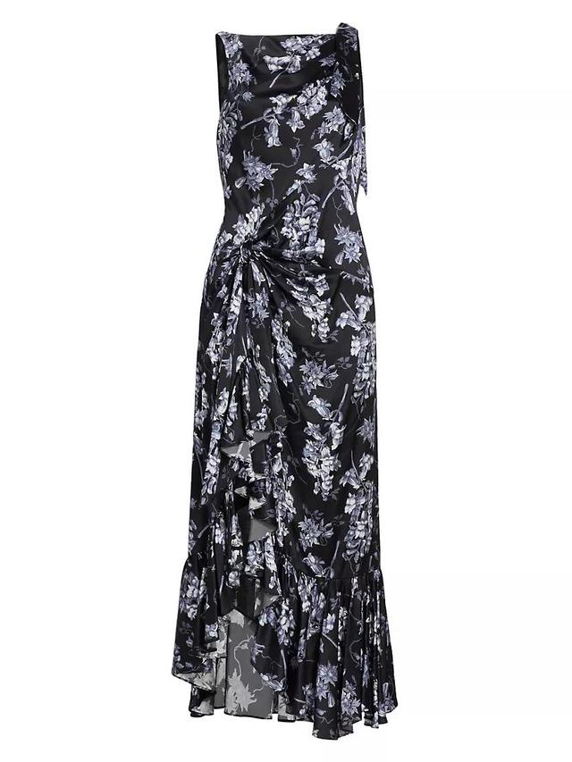 Anwen Floral Silk Midi-Dress Product Image