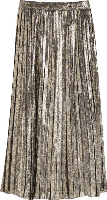 Metallic Pleated Midi Skirt product image