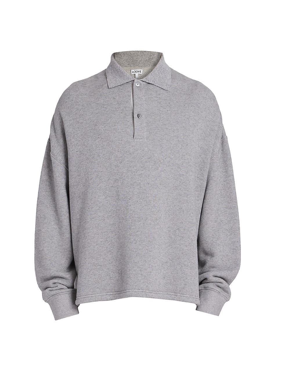 Mens Cotton-Blend Polo Sweatshirt Product Image