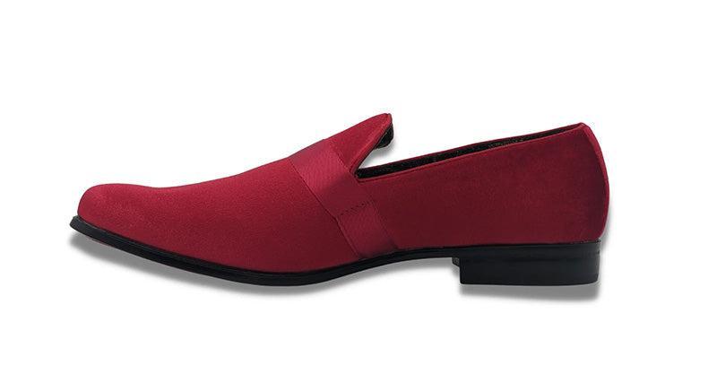 (Size 12) Red Solid Velvet Loafer Product Image