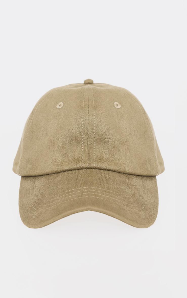 Olive Faux Suede Cap Product Image