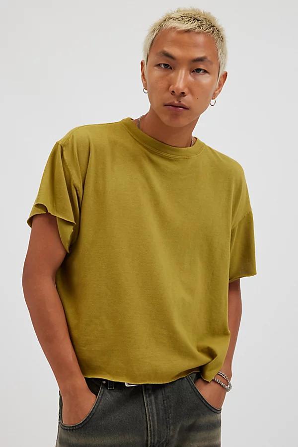 Urban Renewal Remade Boxy Cropped Raw Cut Tee Mens at Urban Outfitters Product Image