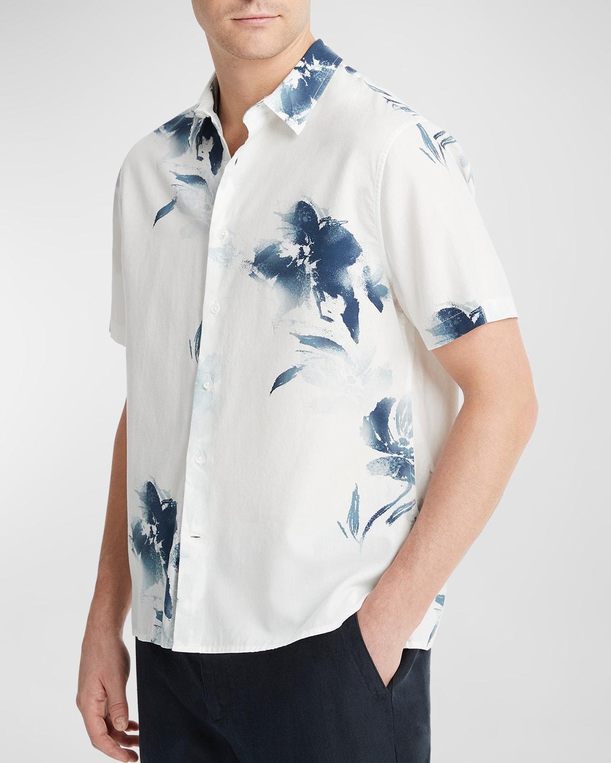 Mens Faded Floral Buton-Front Shirt Product Image