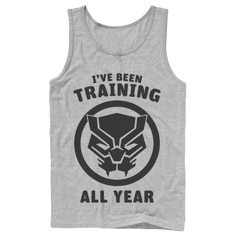 Mens Marvel Avengers Black Panther Training All Year Logo Tank Top, Boys Athletic Grey Product Image